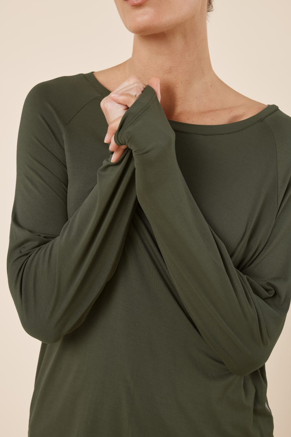 Gingerlilly Anya Bamboo Sporty PJ Set - Forest Green - Detail alt