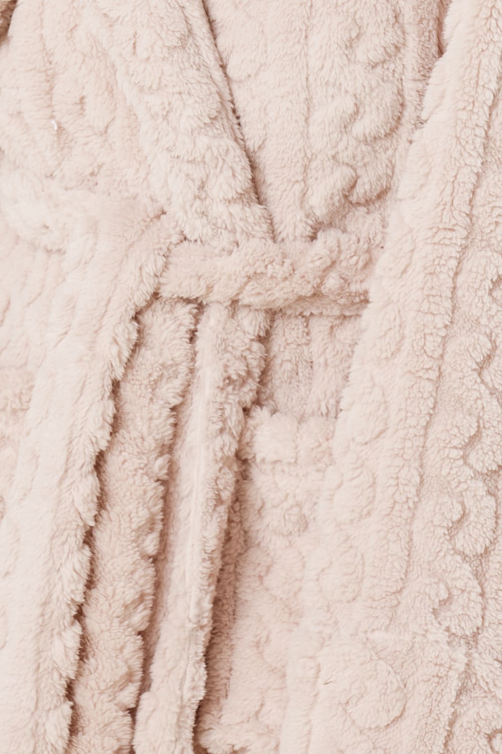 Gingerlilly Gabriella Plush Long Robe - Pink - Detail