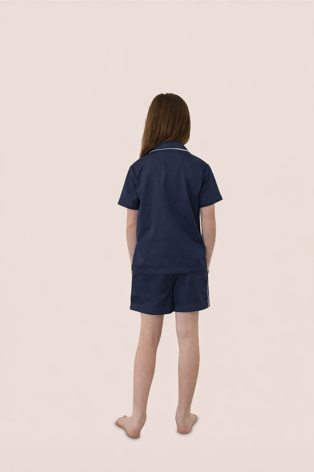 Gingerlilly Mini Camilla Cotton Short PJ Set - Navy - Back