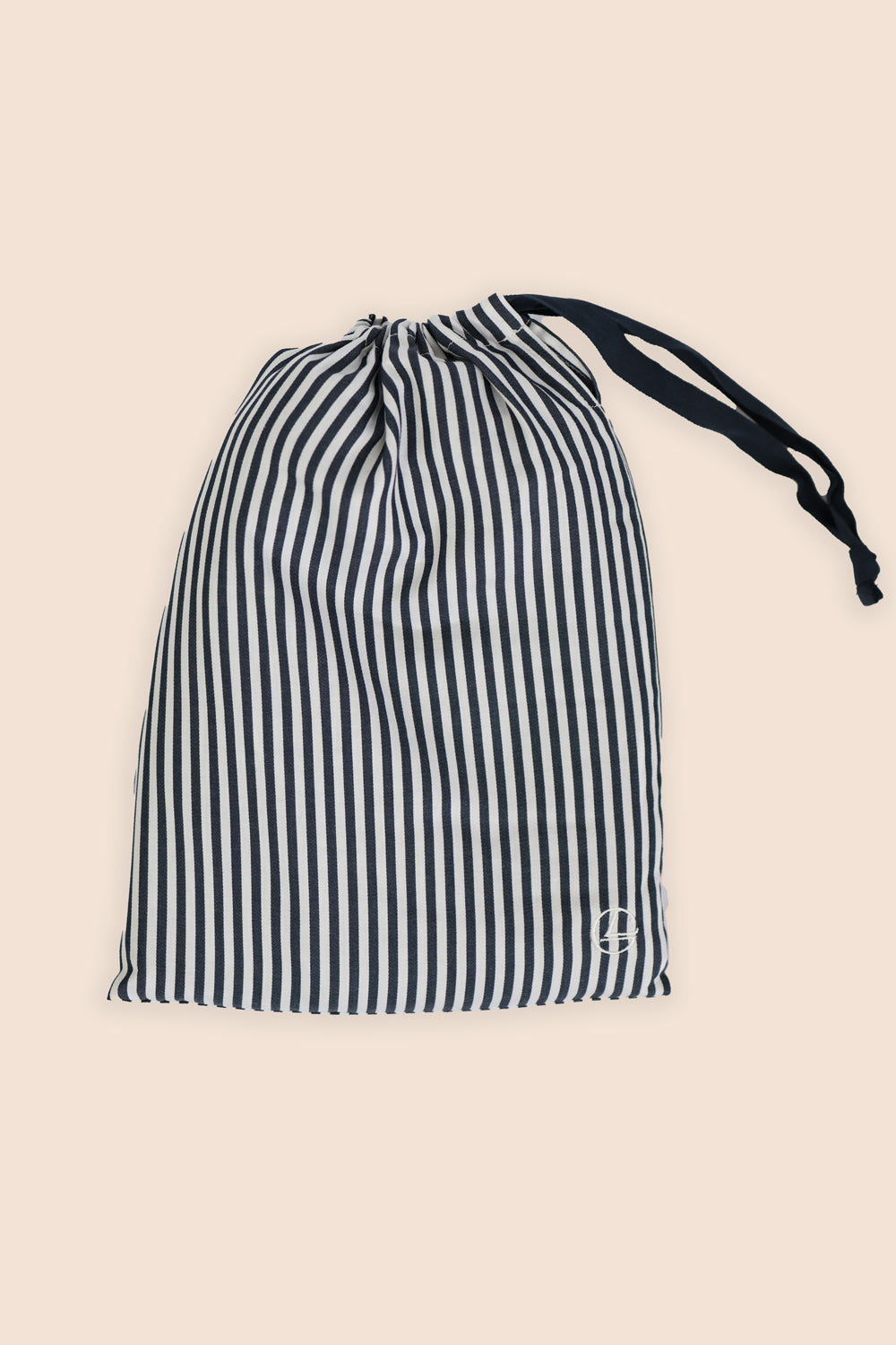 Gingerlilly Noah Cotton Short PJ Set - Navy Stripe - Drawstring bag