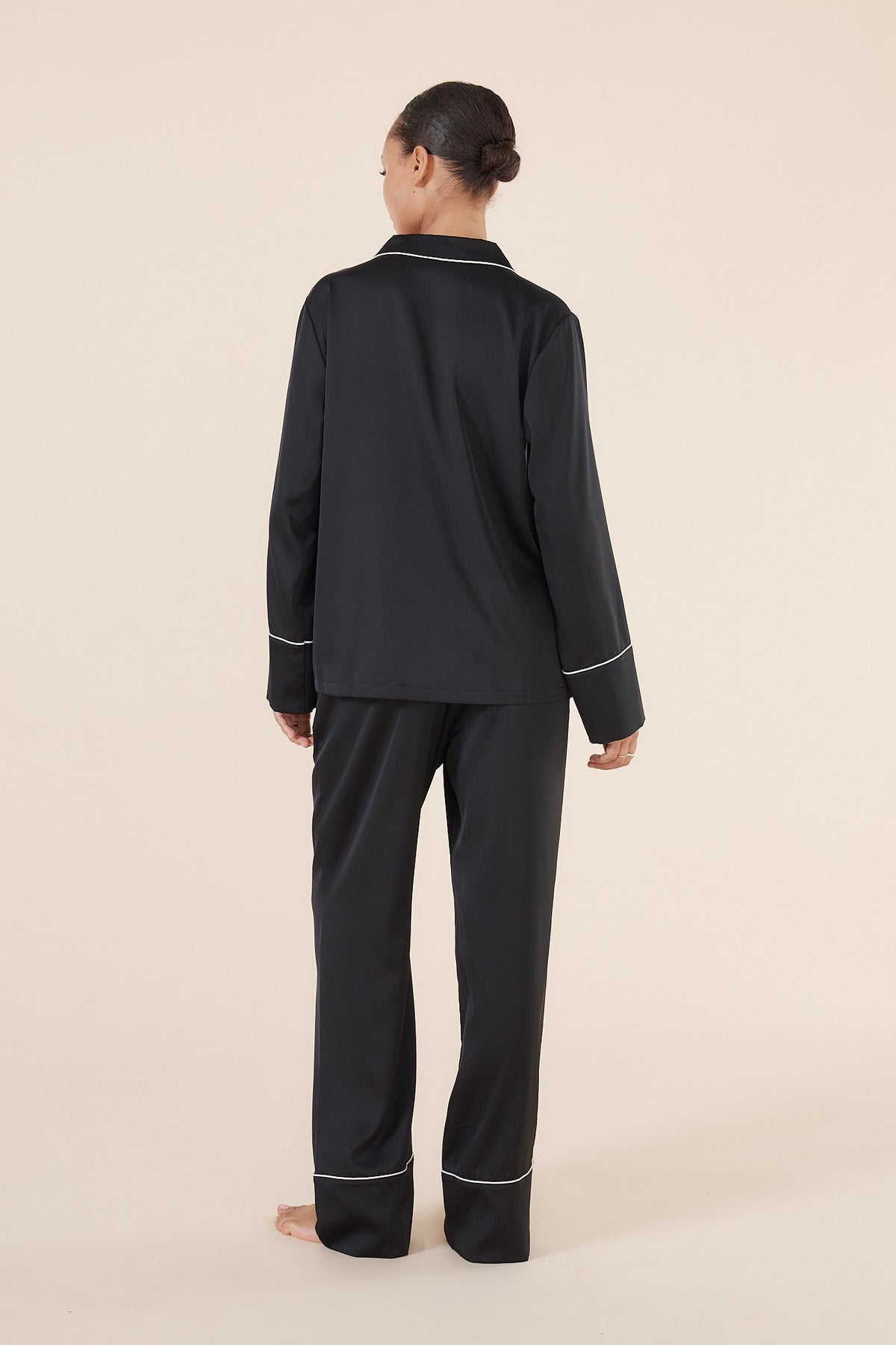 Adele Black Satin Set - Gingerlilly Sleepwear