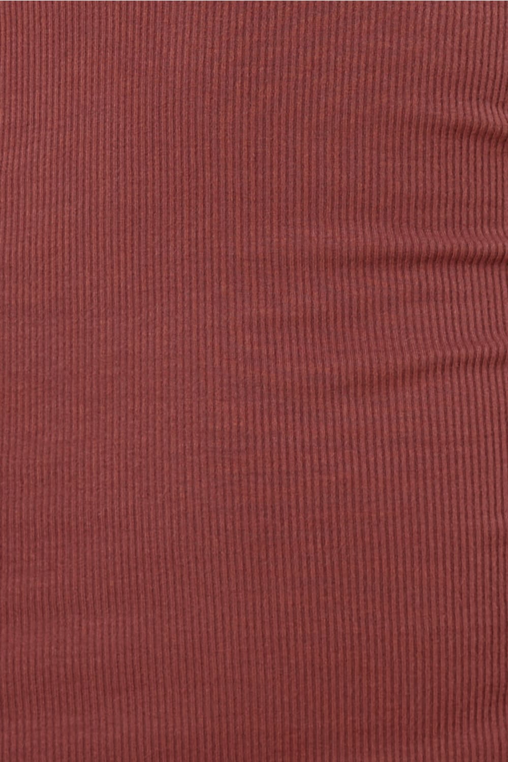 Close-up of ribbed fabric of bonnie ribbed long sleeve midi henley nightdress burgundy