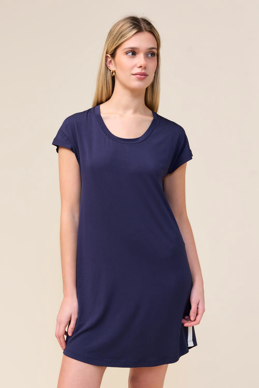 Gingerlilly Ashley Bamboo Sleep Tee - Navy - Front alt 2