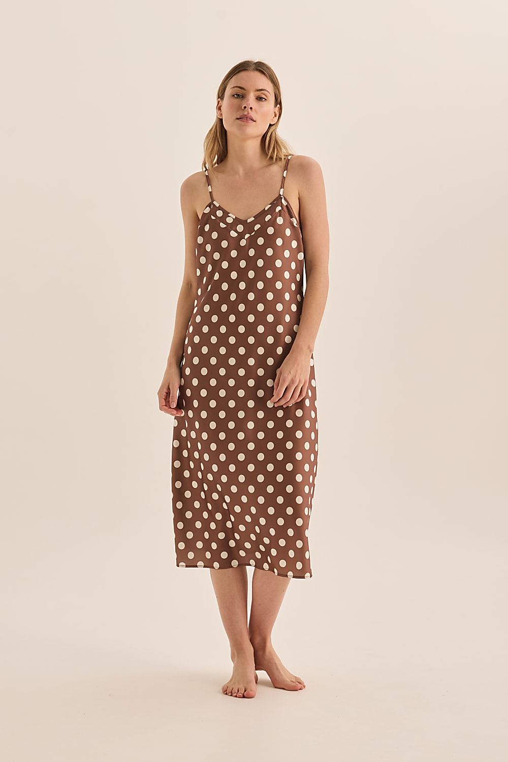 Gingerlilly Hannah Brown Spot Nightie - Front