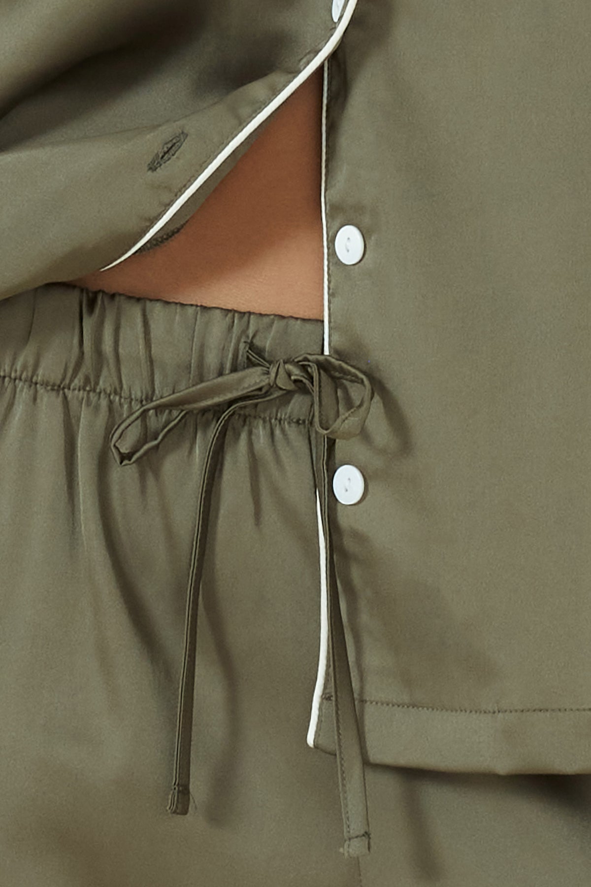 Luella Olive Silky Satin PJ Set - Gingerlilly Sleepwear