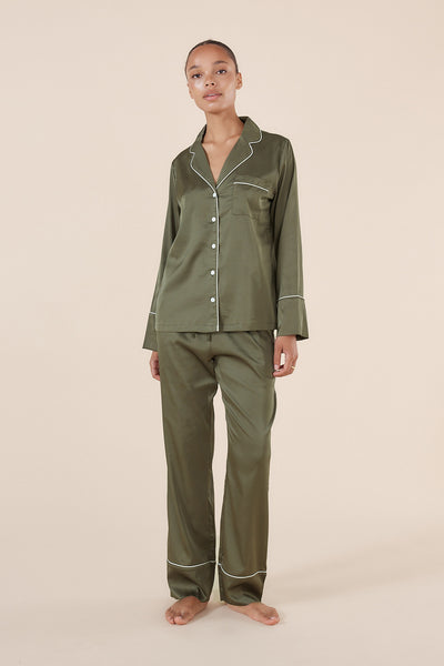 Luella Olive Silky Satin PJ Set