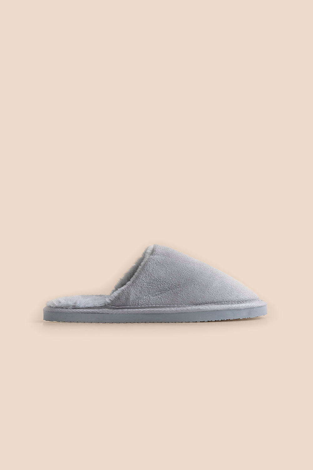 Gingerlilly St Moritz Mock Suede Slipper Grey - Side
