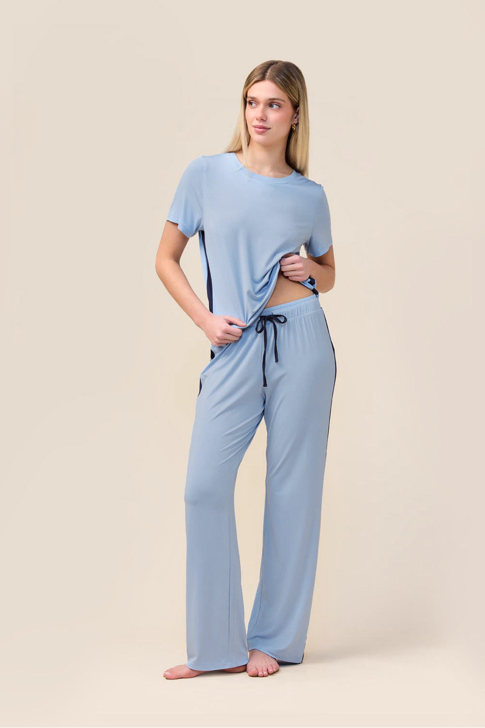 Inez Bamboo Pant with Stripe