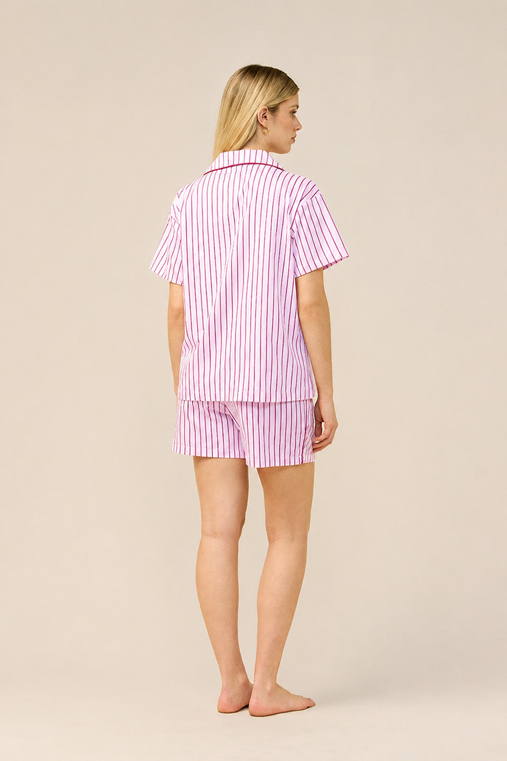 Gingerlilly Poppy Stripe Short PJ Set - Pink - Back