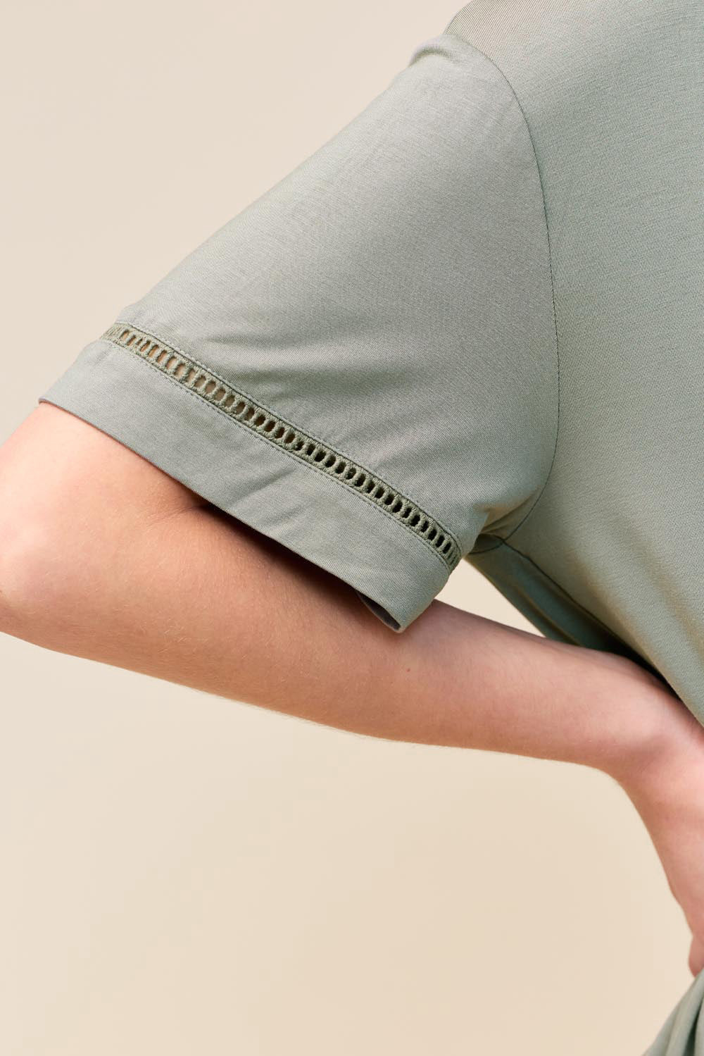 Gingerlilly Helena Short Bamboo PJ Set - Olive - Detail