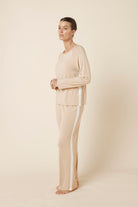 Gingerlilly Anya Bamboo Sporty PJ Set - Biscuit - Side