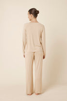 Gingerlilly Anya Bamboo Sporty PJ Set - Biscuit - Back