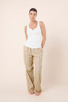 Gingerlilly Chloe Cotton PJ Pants - Biscuit - Front