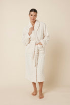 Gingerlilly Gabriella Plush Long Robe - Ivory - Front