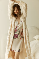 Gingerlilly Gabriella Plush Long Robe - Ivory - Lifestyle