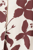Close-up the Ivy Silky Satin PJ set burgundy fabric