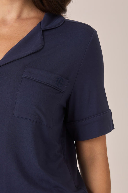 Gingerlilly Matilda Bamboo Short PJ Set in Navy