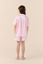 Gingerlilly Mini Sonia Silky Satin Short PJ Set - Pink - Back