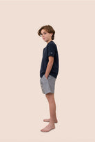 Gingerlilly Mini Noah Cotton Short PJ Set - Navy Stripe - Side