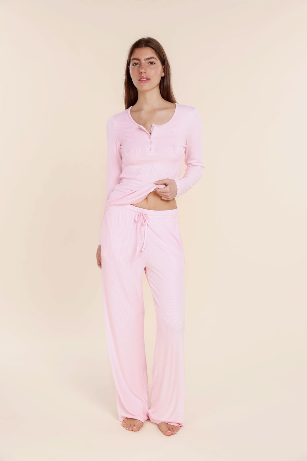 Athens Ribbed Long Pants - Gingerlilly Sleepwear