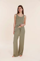 Athens Ribbed Long Pants - Gingerlilly Sleepwear