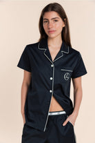 Gingerlilly Camilla Cotton Short PJ Set - Navy - Front alt