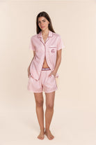 Gingerlilly Camilla Cotton Short PJ Set - Pink - Front