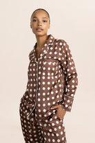 Carlotta Silky Satin Spot PJ set - Gingerlilly Sleepwear