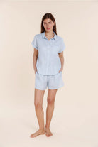 Gingerlilly Charlotte Blue Linen Pyjama Set - Front