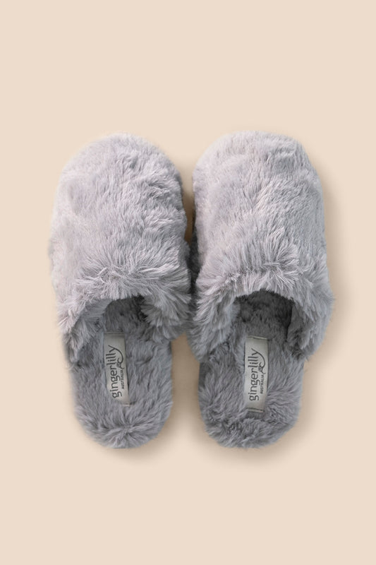 Cortina Plush Fluffy Slipper Grey