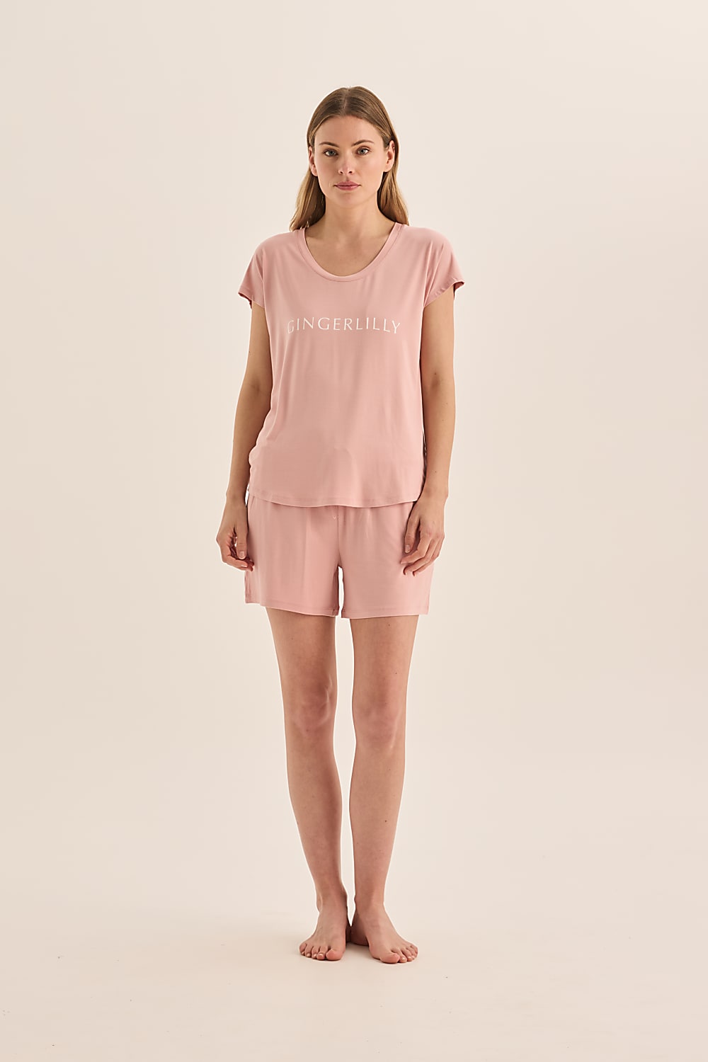 Dahlia Pink Bamboo Short Set - Gingerlilly Sleepwear