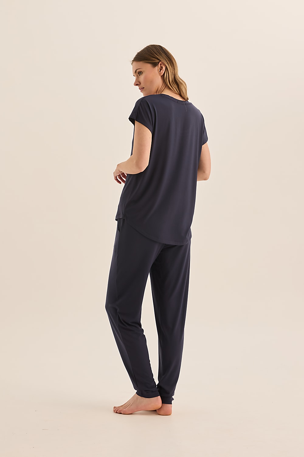 Elara Navy Bamboo Pyjama Set - Gingerlilly Sleepwear