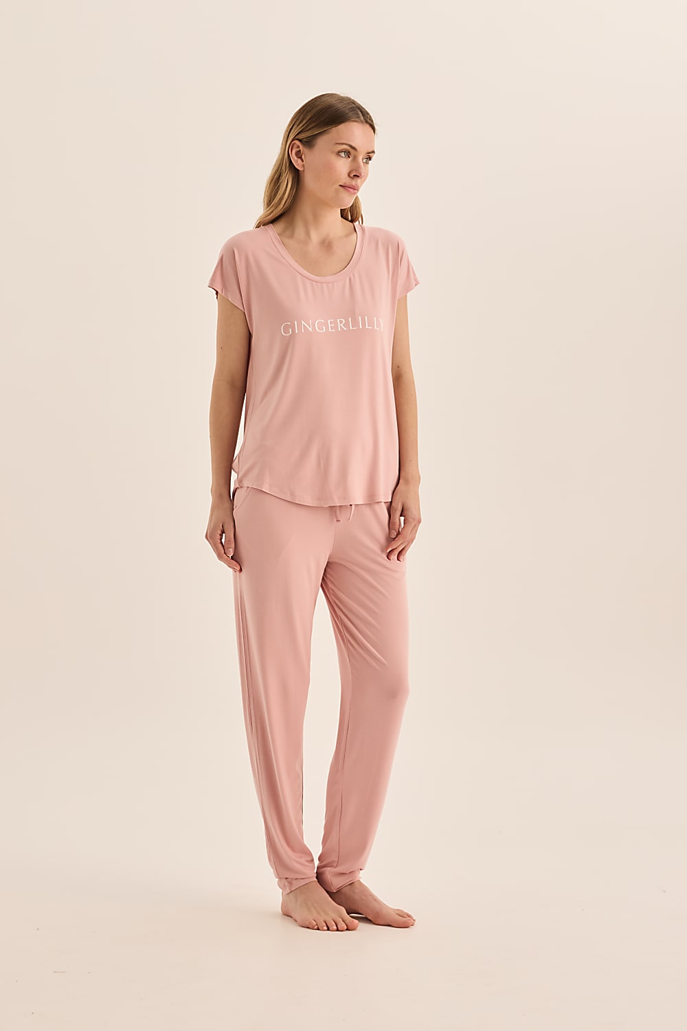 Elara Pink Bamboo Pyjama Set - Gingerlilly Sleepwear