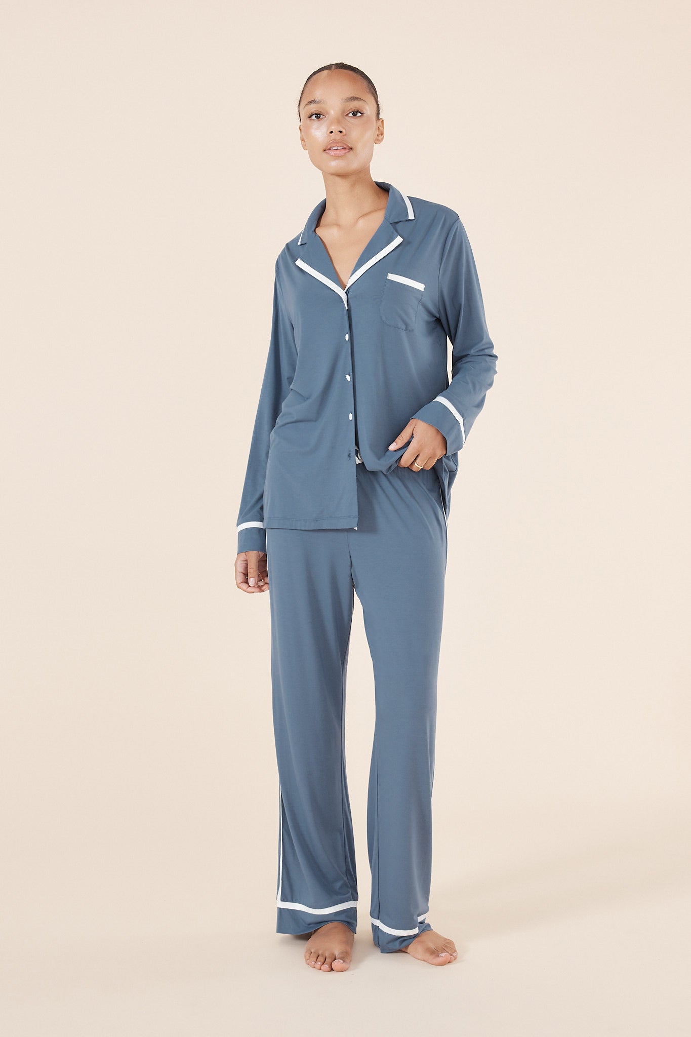 Elmira Blue Bamboo PJ set - Gingerlilly Sleepwear