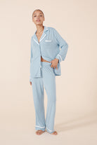 Gingerlilly Fiona Bamboo PJ Set - Blue - Front
