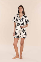 Gingerlilly Freya Recycled Silky Satin Short Set - Ivory - Front