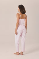 Gingerlilly Britt Bamboo Lace Cami Long PJ Set - Pink - Side