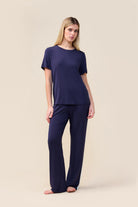 Gingerlilly Inez Bamboo Pant with Stripe - Navy - Front alt