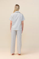 Gingerlilly Lisa Stripe Long Pant PJ Set - Ecru - Back