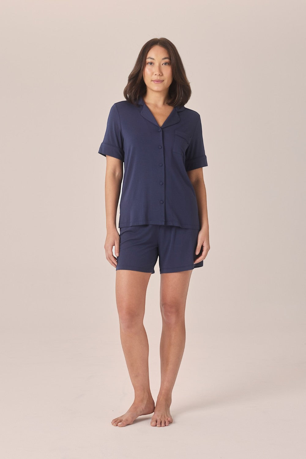 Gingerlilly Matilda Bamboo Short PJ Set - Navy - Front