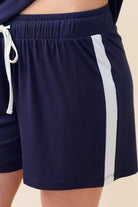 Gingerlilly Pippa Bamboo Shorts with Stripe - Navy - Detail 2