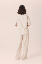 Gingerlilly Sybill Cotton Long PJ Set - Beige - Back