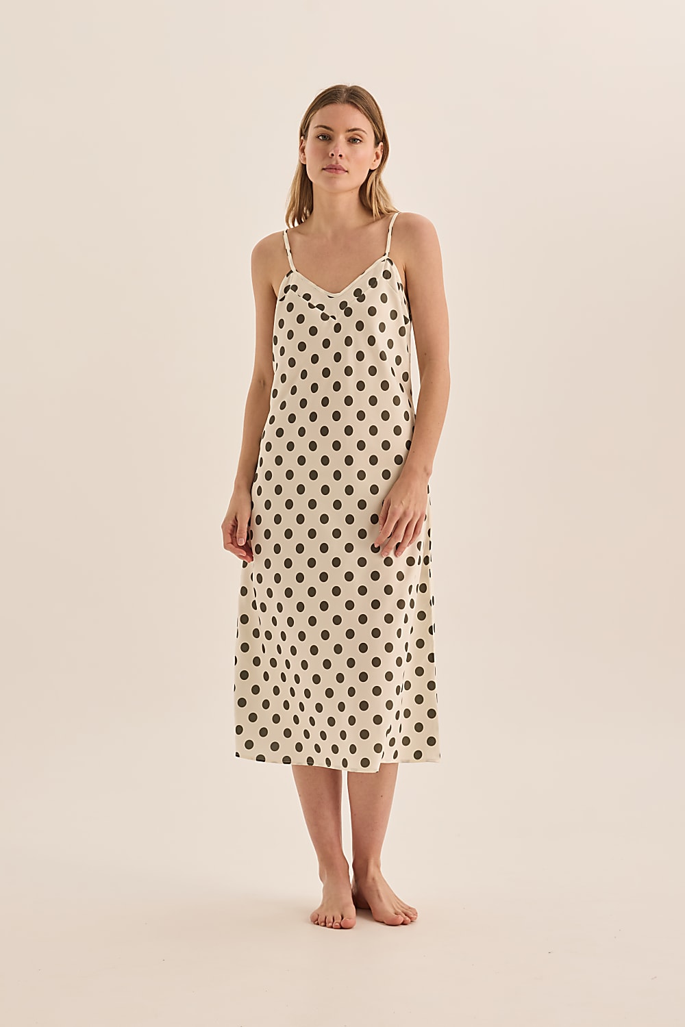 Gingerlilly Hannah Olive Spot Nightie - Front