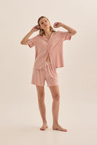 Gingerlilly Harper Pink Modal Short PJ Set - Front