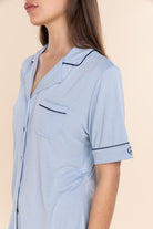 Gingerlilly Jenna Bamboo Long PJ Set - Blue - Detail alt