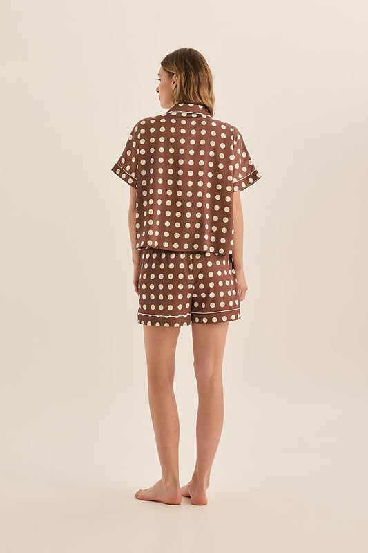 Jillian Brown Spot Short Set - Gingerlilly Sleepwear