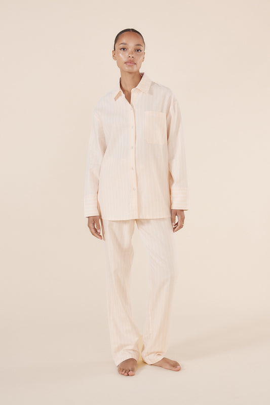 Josephine Pink Stripe Cotton PJ set - Gingerlilly Sleepwear