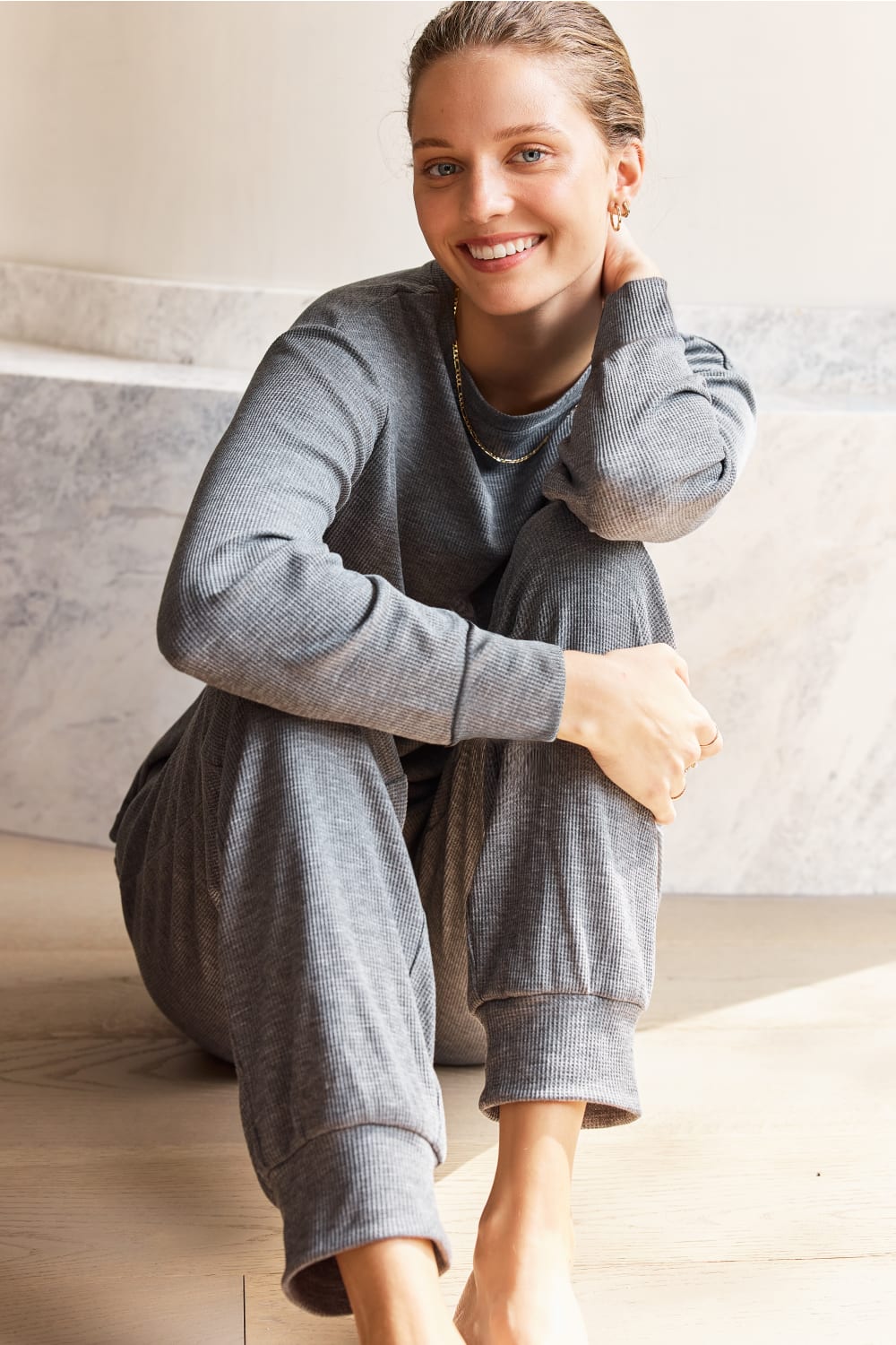 Lainey Waffle Pyjama Set - Gingerlilly Sleepwear