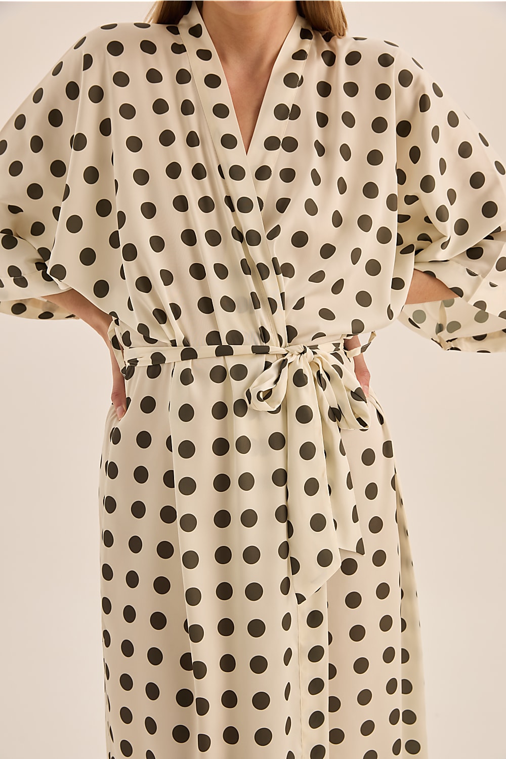Lana Olive Spot Robe - Gingerlilly Sleepwear