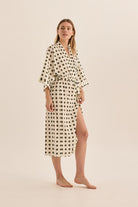 Lana Olive Spot Robe - Gingerlilly Sleepwear